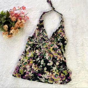 Assets by Spanx Colorful Floral Halter Swim Top